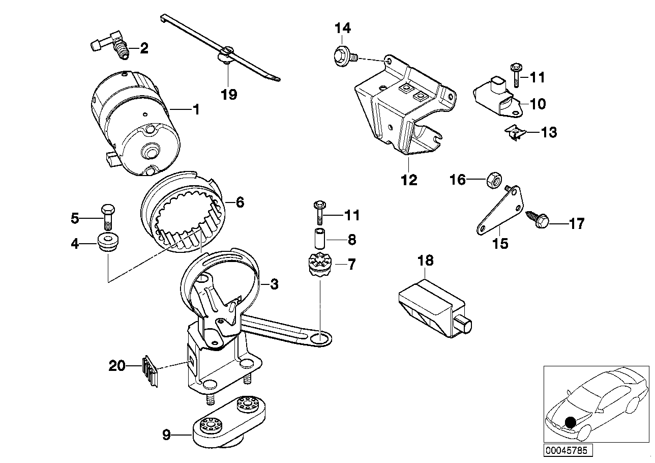 BMW 12512247487 Cable Strap With Bracket