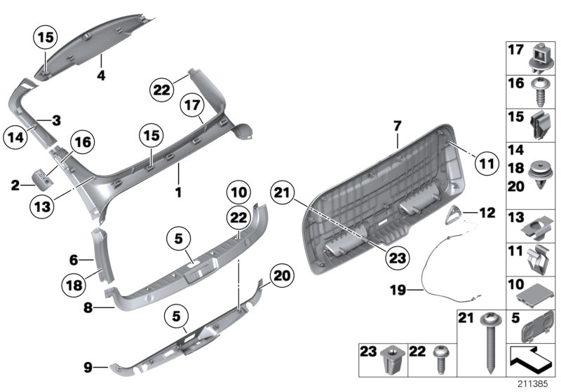 BMW 51497223715 Trim Panel, Trunk Lid