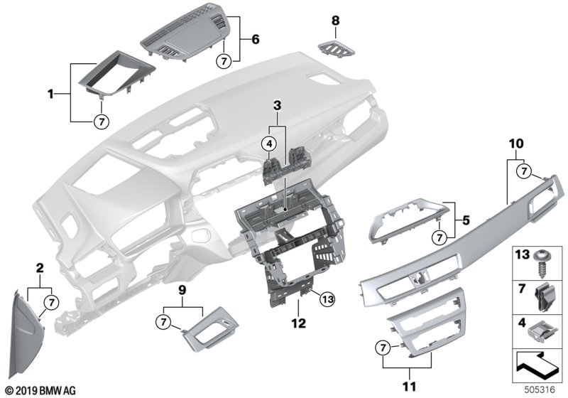 BMW 51459483797 TRIM INSTR.PAN.FINELINE STRE