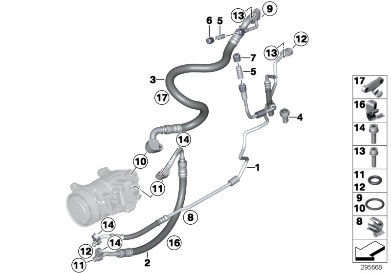 BMW 64506977669 Bracket Suction Pipe Airconditioner