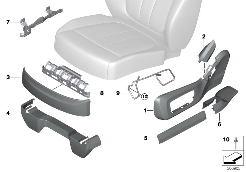 BMW 52208494738 HEAD REST COVER