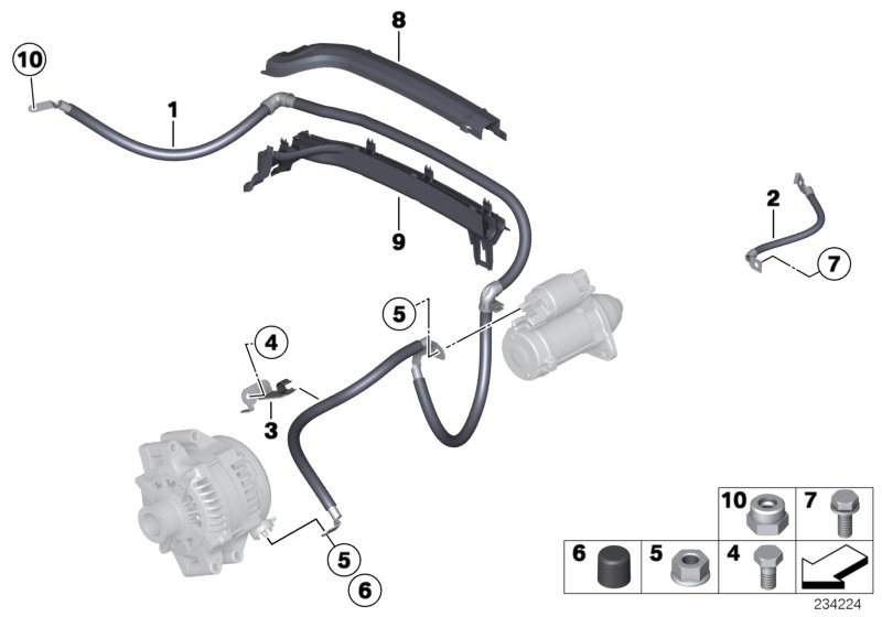 BMW 12427624623 Cable Starter-Base B