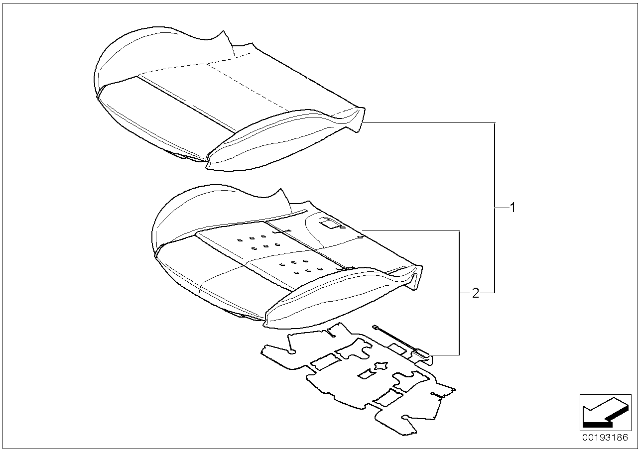 BMW 52103414862 Seat Upholstery, Right