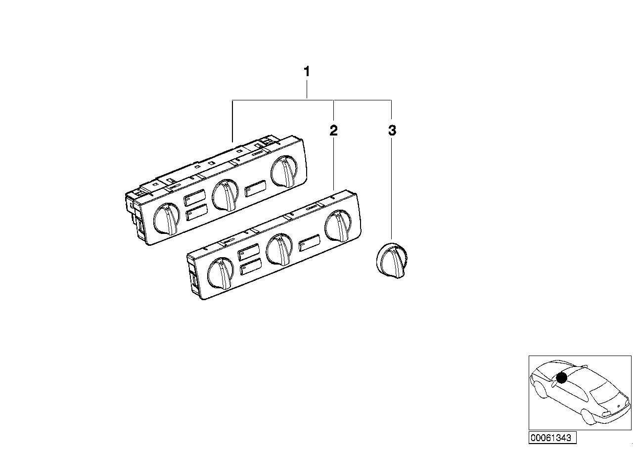 BMW 64116904311 Front Plate Of Controls Air Conditioner