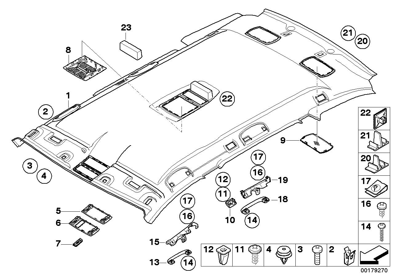 BMW 51446987147 Moulded Roof Lining