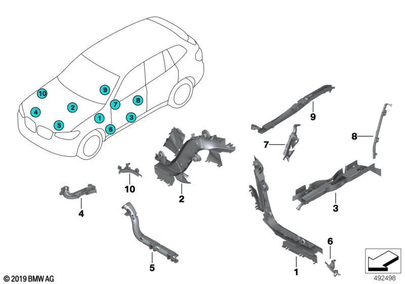 BMW 61136828084 CABLE DUCT, LIGHT CARPET