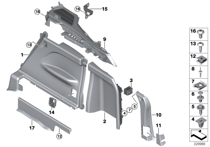 BMW 51477326674 RIGHT REAR LUGG.COMPARTMENT