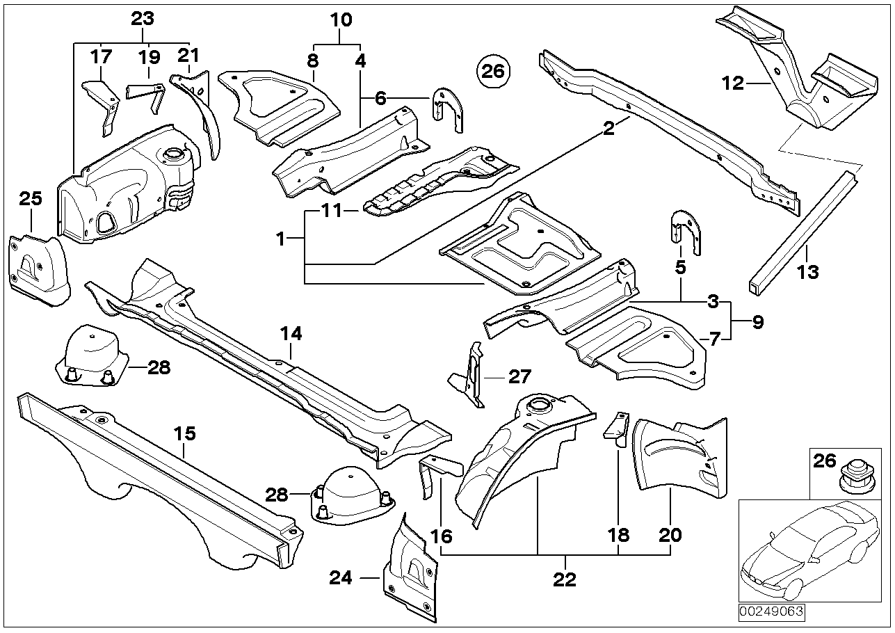 BMW 41003449410 C-Pillar, Inner Bottom Right