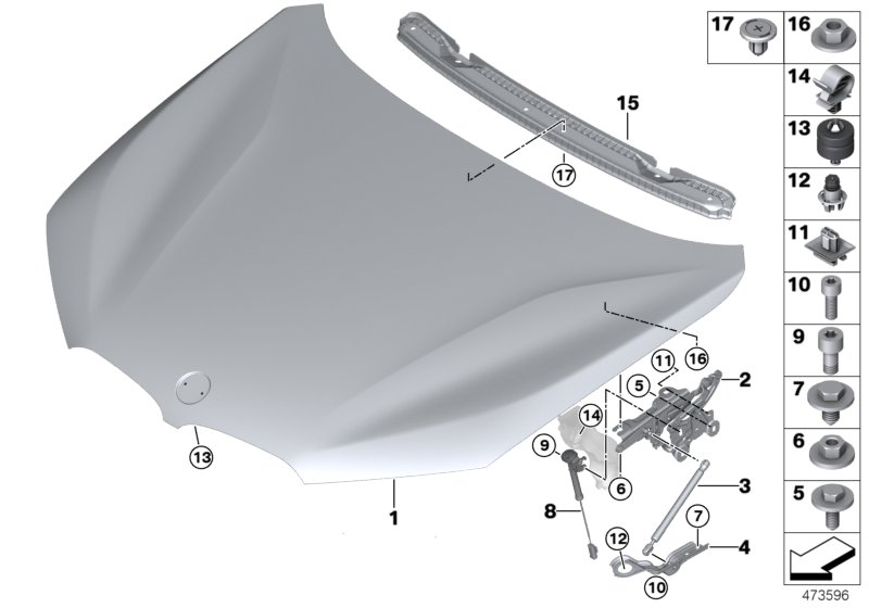 BMW 41007355992 Bracket For Gas Spring, Right