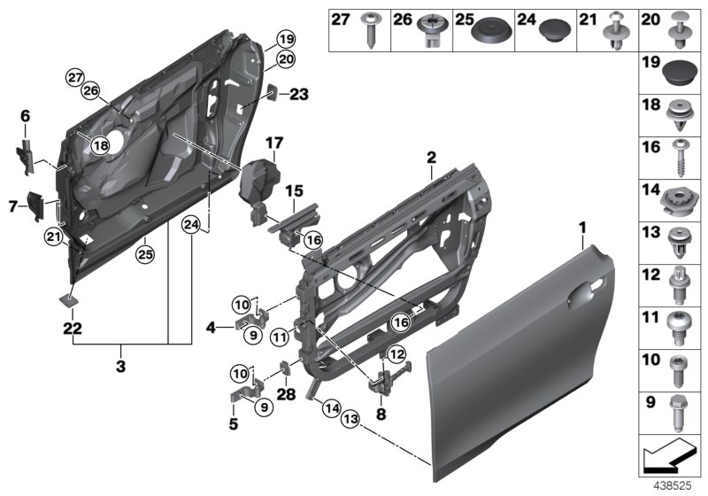 BMW 51417363175 Cover, Hinge, Front Left Bottom