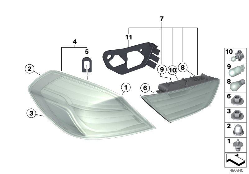 BMW 63217480993 SET OF REAR LIGHT GASKETS