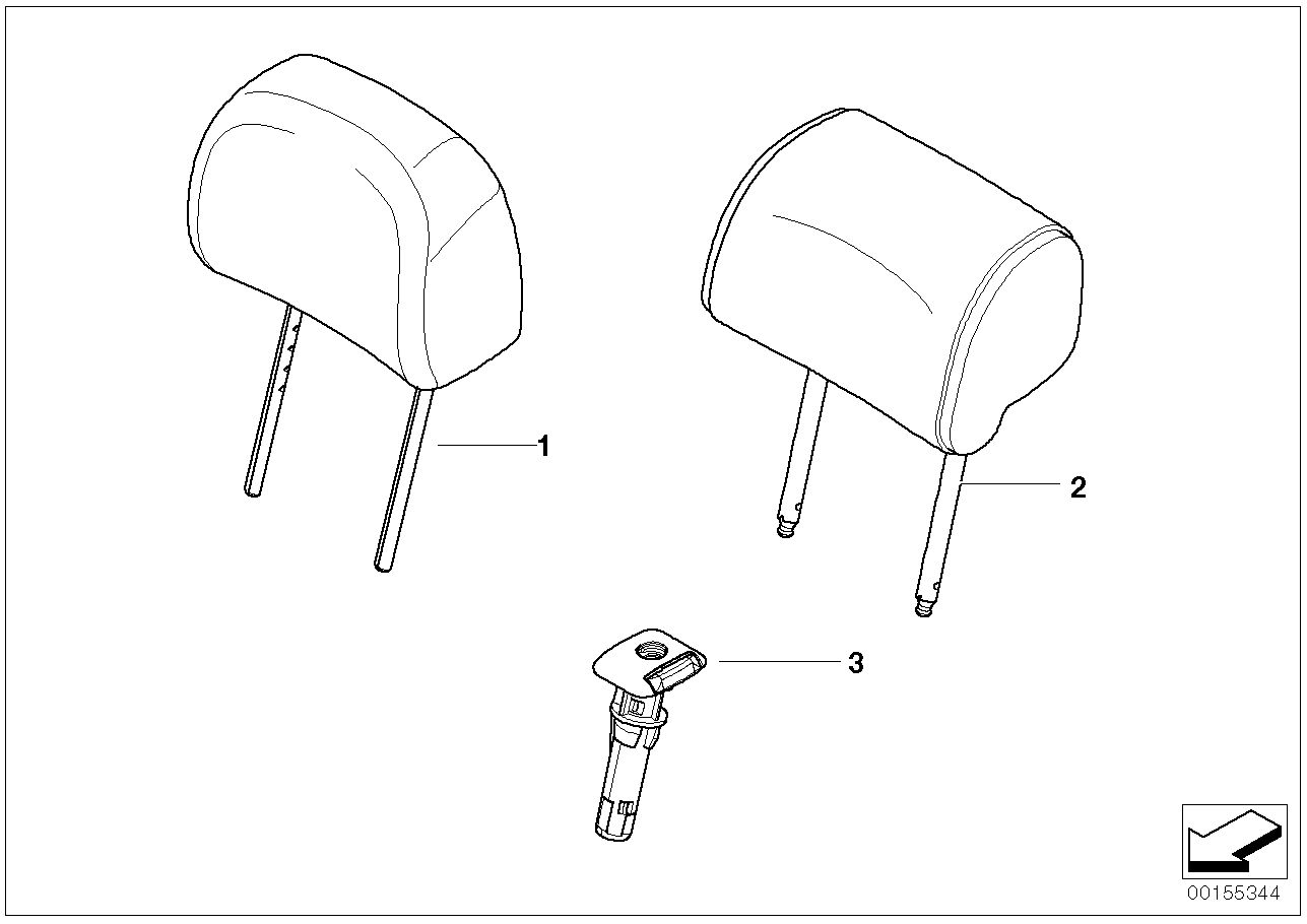 BMW 52103421962 Headrest Leather