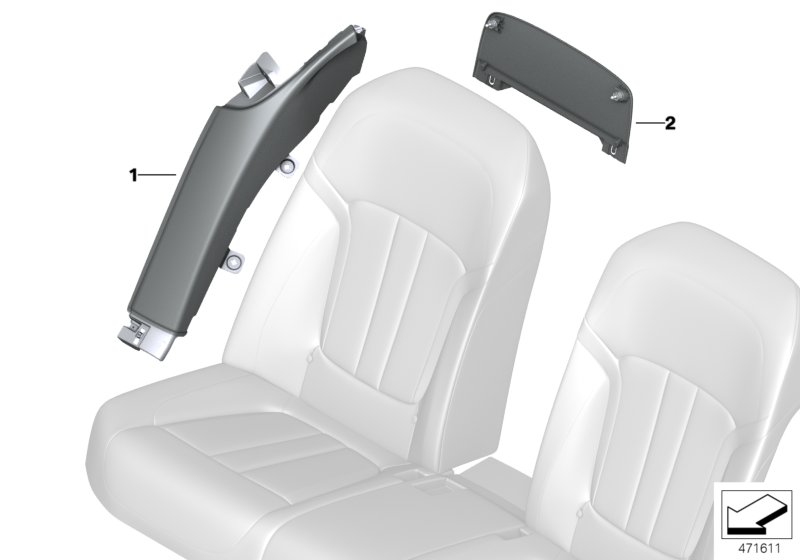 BMW 52207991070 SIDE FINISHER, LEATHER, RIGH