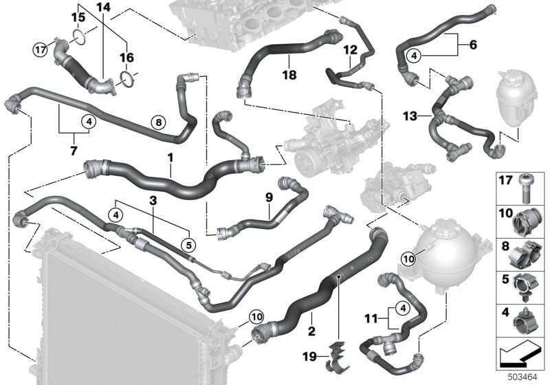 BMW 17128657543 HOSE, RADIATOR