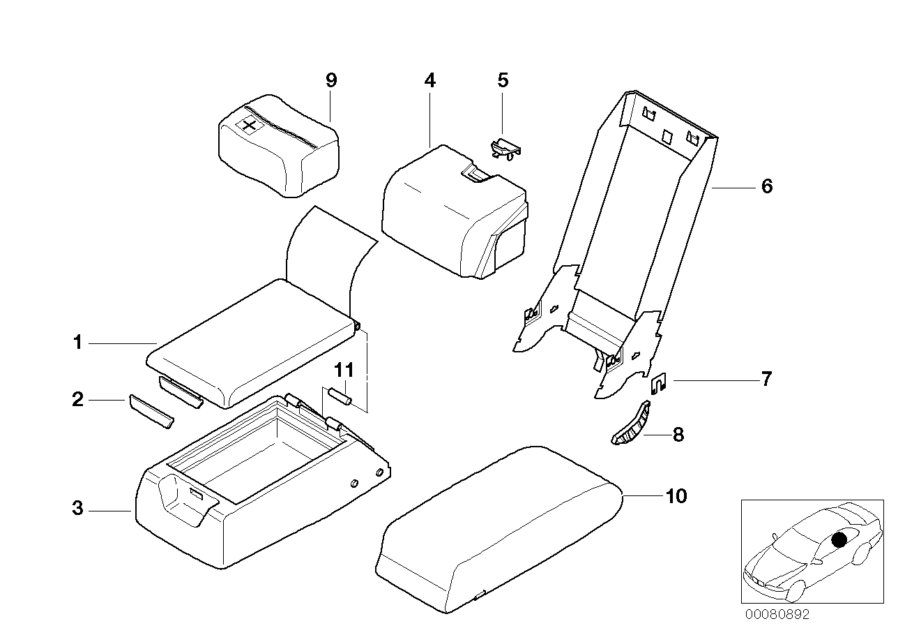 BMW 52208177124 Rear Storing Partition