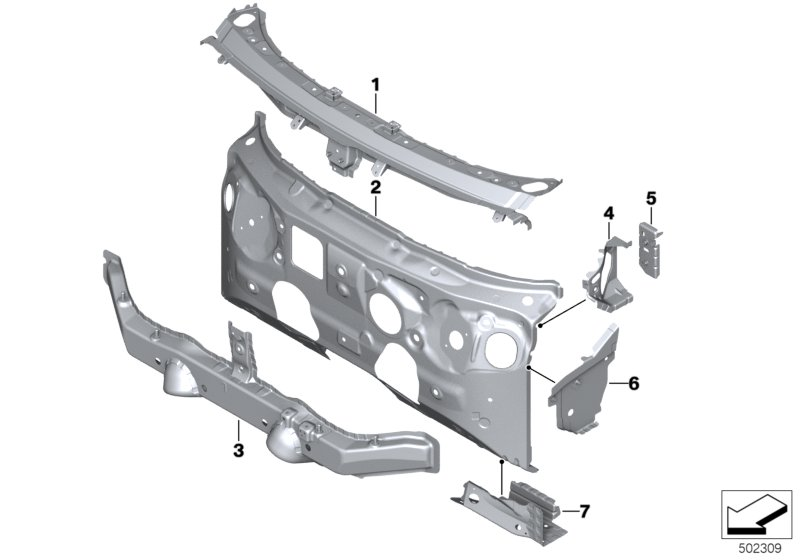 BMW 41007955540 A-COLUMN, INNER FRONT RIGHT