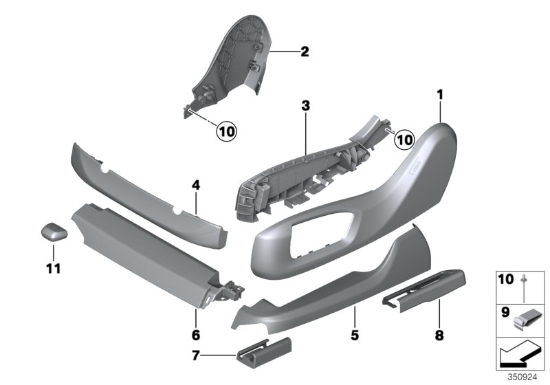 BMW 52107493053 TRIM COVER, SEAT, MANUAL, FR