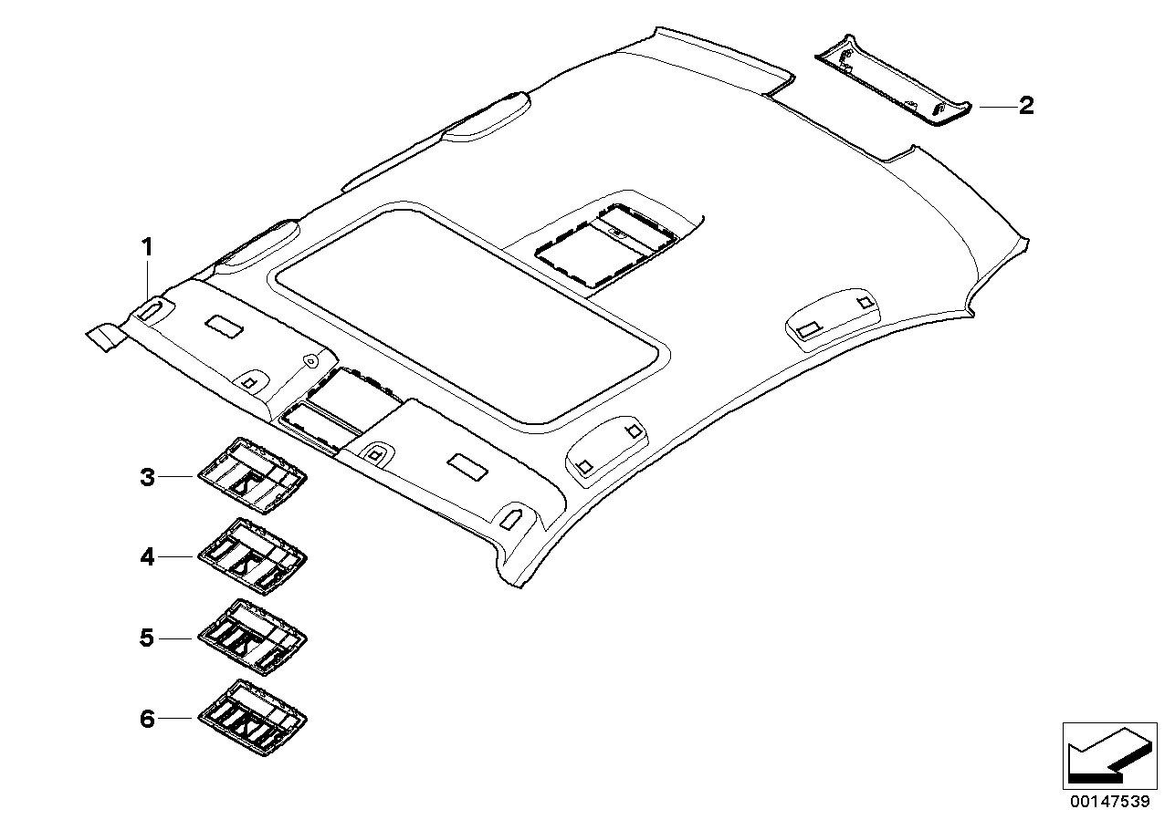 BMW 51448032394 Front Headlining Cover