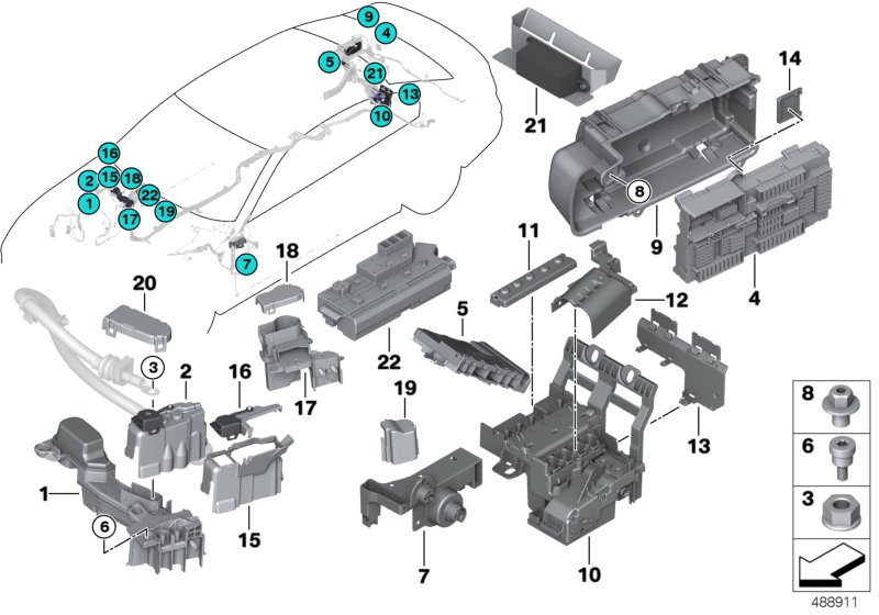 BMW 61148713126 POWER DISTRIBUTION BOX, REAR