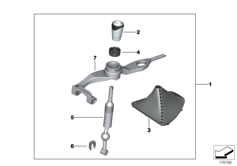 BMW 25110444657 Installing Set Gear Lever Kinematic