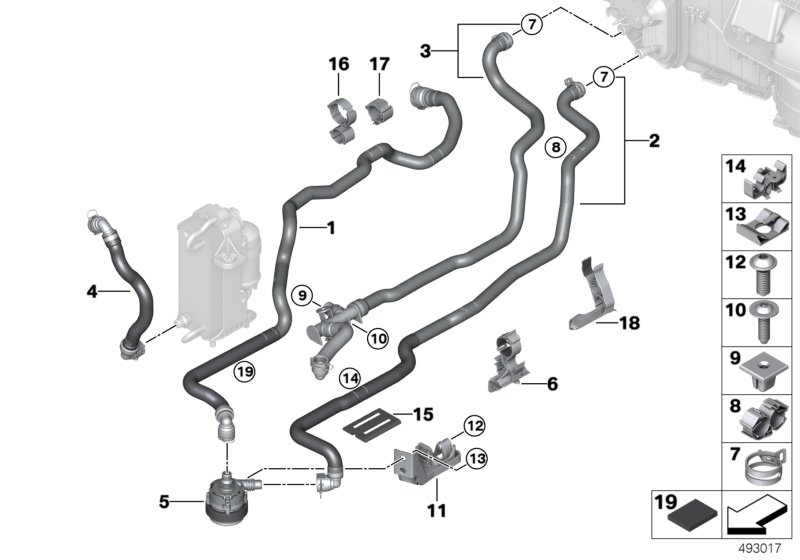 BMW 07146844852 HOSE BRACKET, ROTATING