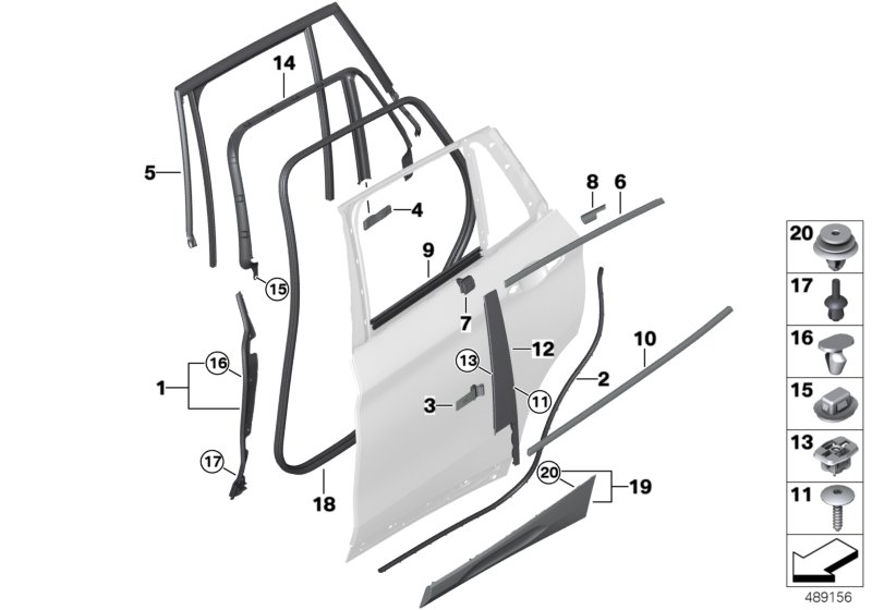 BMW 51357433157 FOAM PART B-PILLAR TRIM PANE