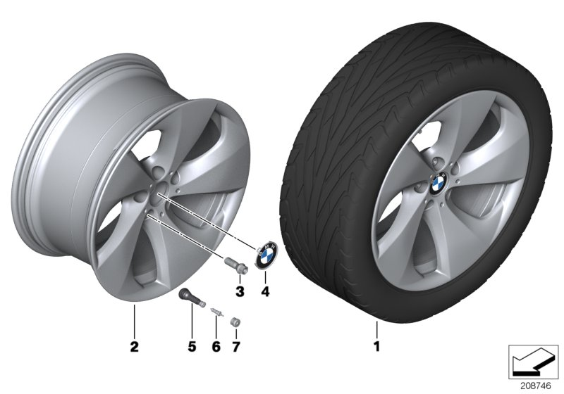 BMW 36116797584 Disc Wheel, Light Alloy, Rear Right