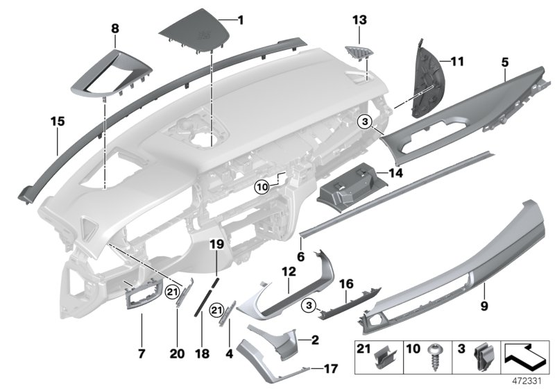 BMW 51459280791 Mounting, Fibre-Optic Conductor, Left