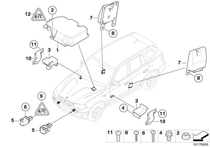 BMW 65773452166 Control Unit Airbag