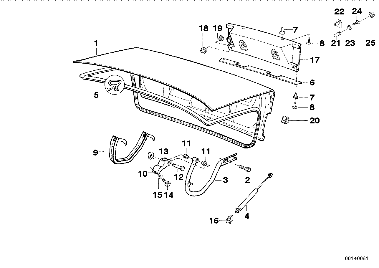 BMW 51718107689 Trunk Lid Gasket