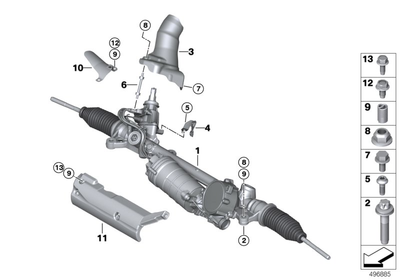 BMW 32106898114 STEERING GEAR, ELECTRIC