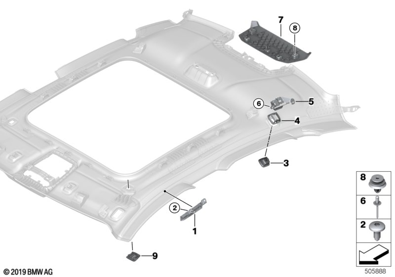 BMW 51167475558 BRACKET CLOTHING HOOK, RIGHT