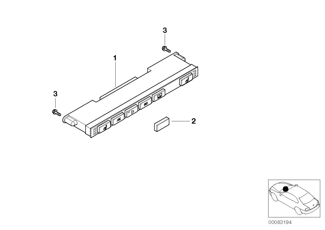 BMW 61316925484 Switch Unit, Centre Console