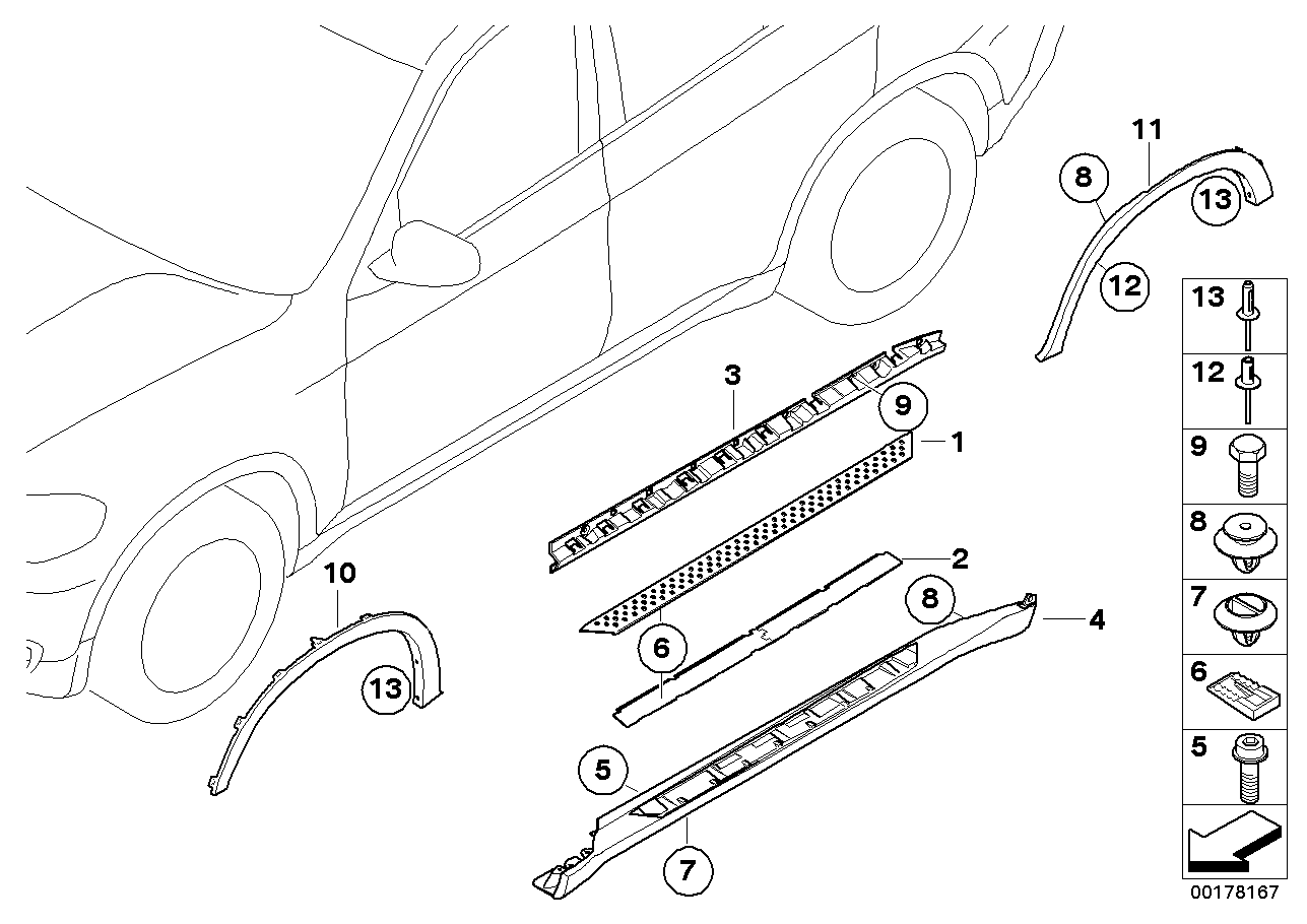 BMW 51777167707 Support Piece, Sill, Left