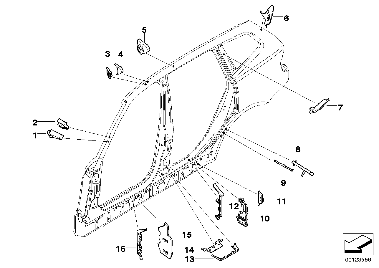 BMW 41217052278 Moulded Part For Column B, Exterior Right