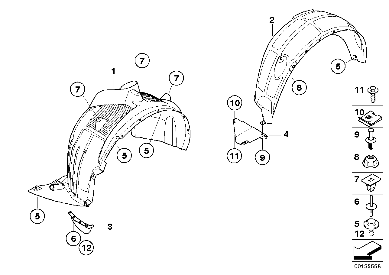 BMW 51623422618 Pressure Lip Front Right