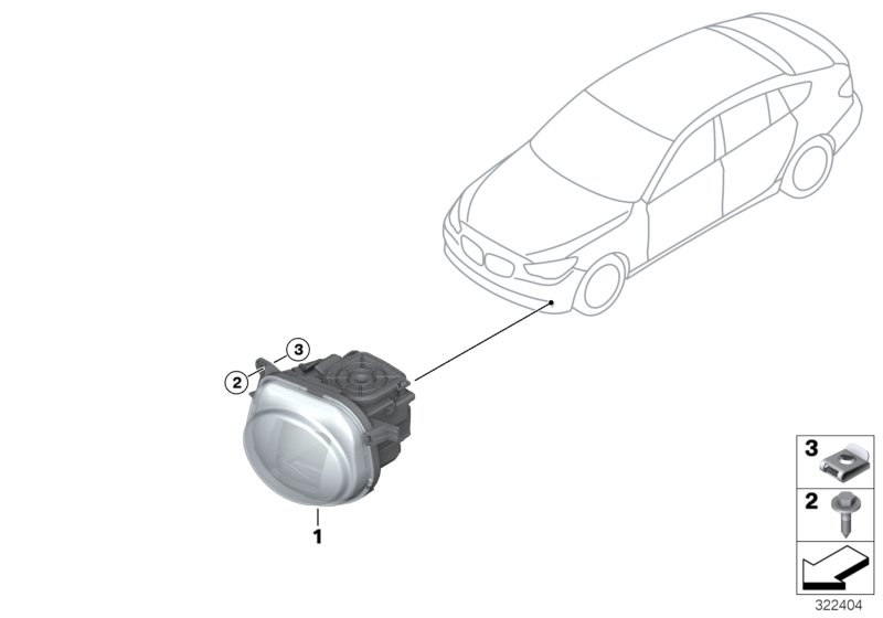 BMW 63117494842 Headlight, Dynamic Light Spot, Right