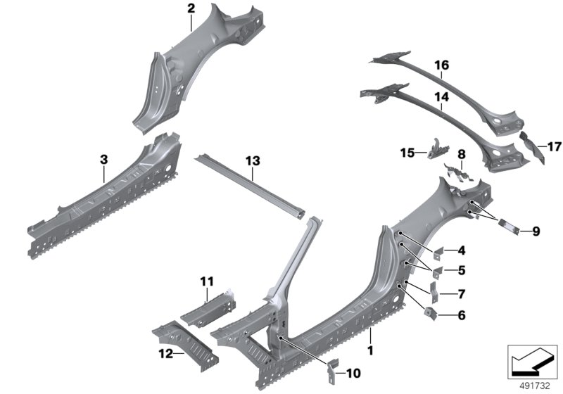 BMW 41009880296 REINFORCEMENT PLATE, B-PILLA