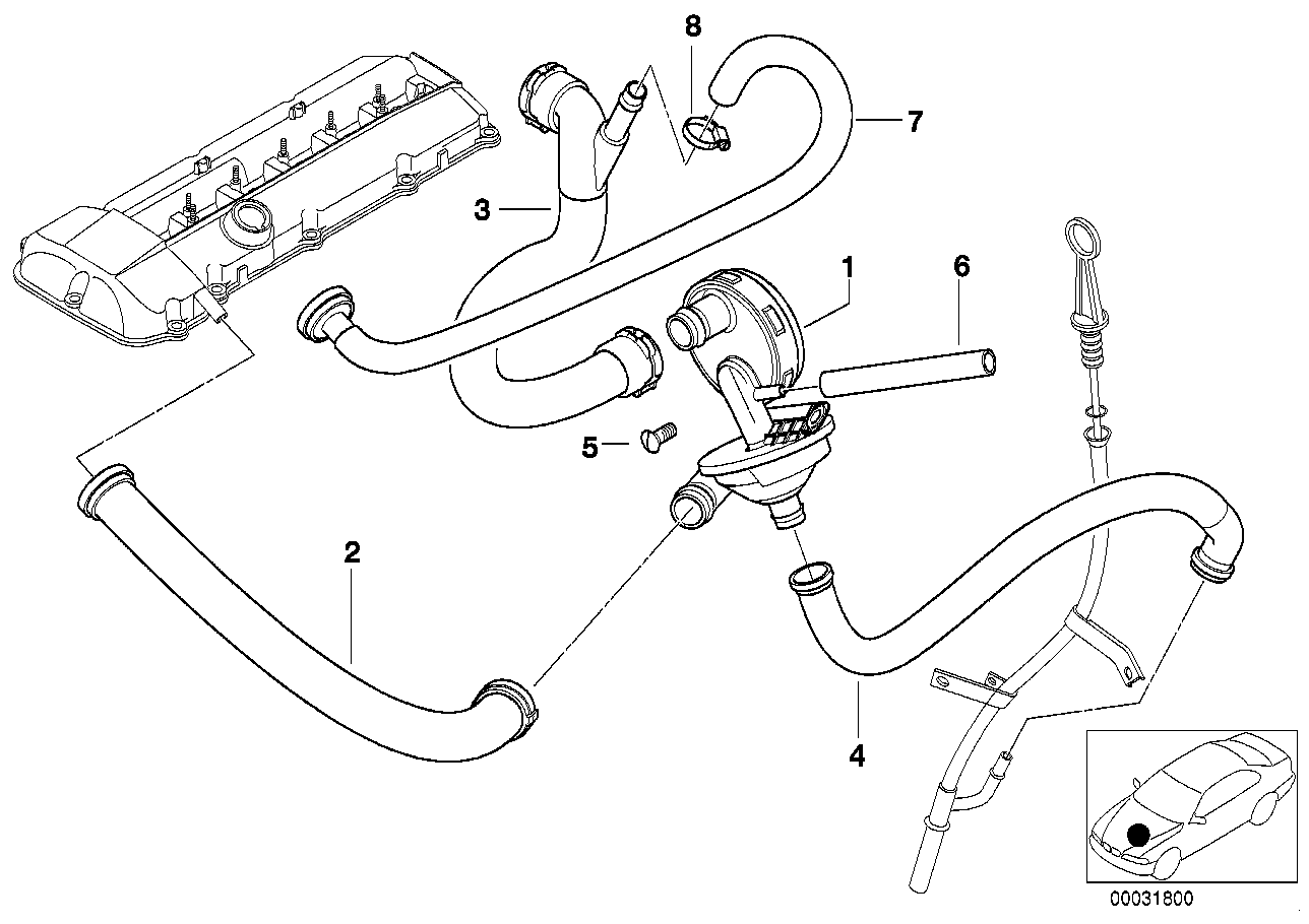 BMW 11157532649 Vent Hose