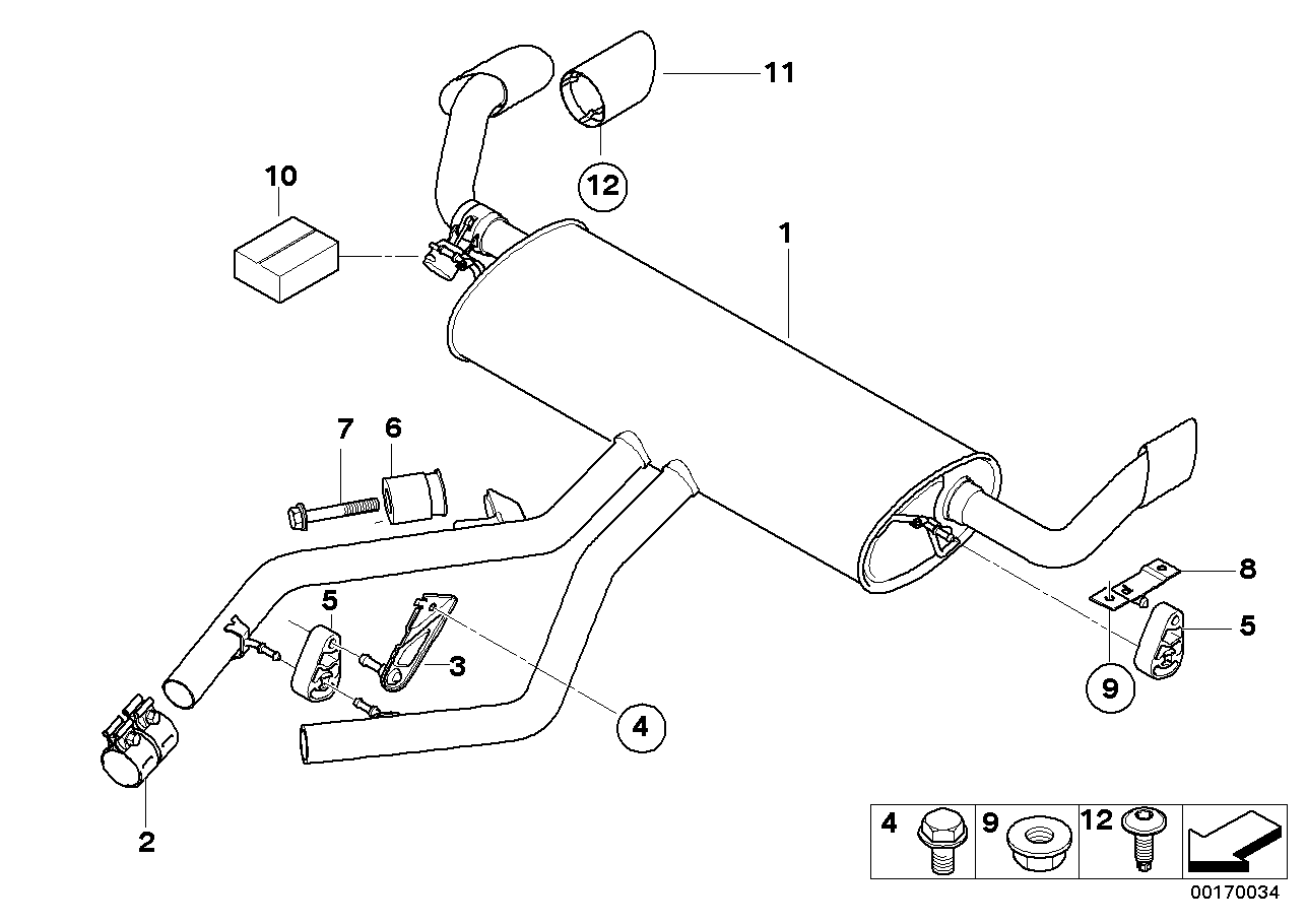 BMW 18307581551 Tailpipe Trim, Chrome, Left