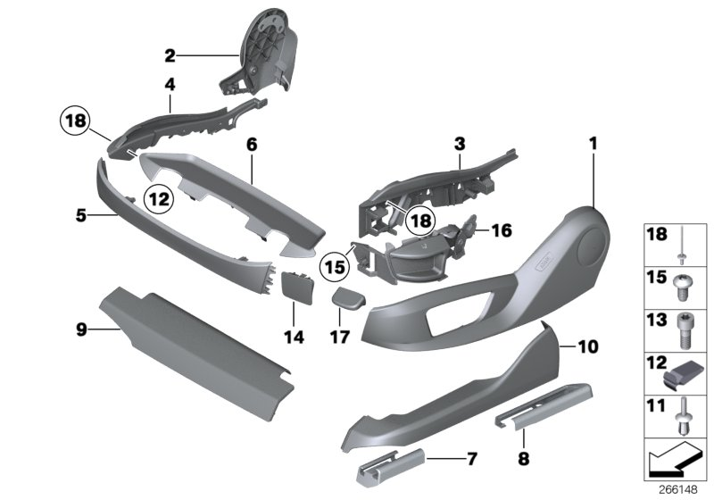 BMW 52107236859 Seat Trim, Outer Left