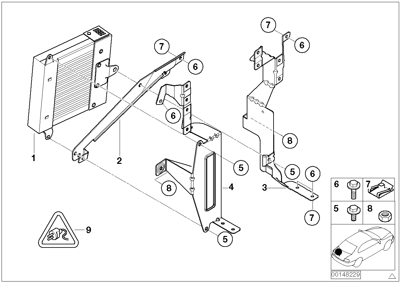 BMW 65128378012 Bracket, Amplifier Hifi/Telephone