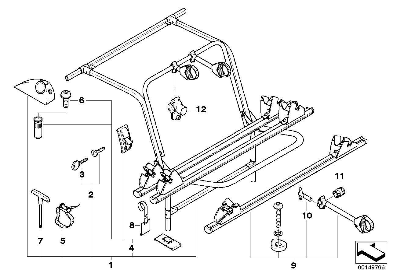 BMW 82710309194 Installation Kit Rear Carrier