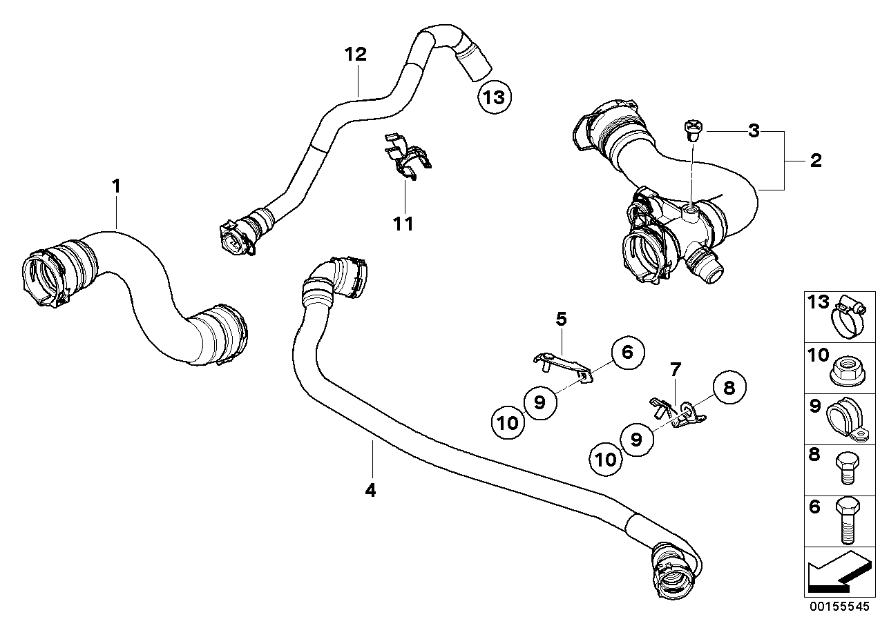 BMW 17123428406 Bracket, Coolant Hose