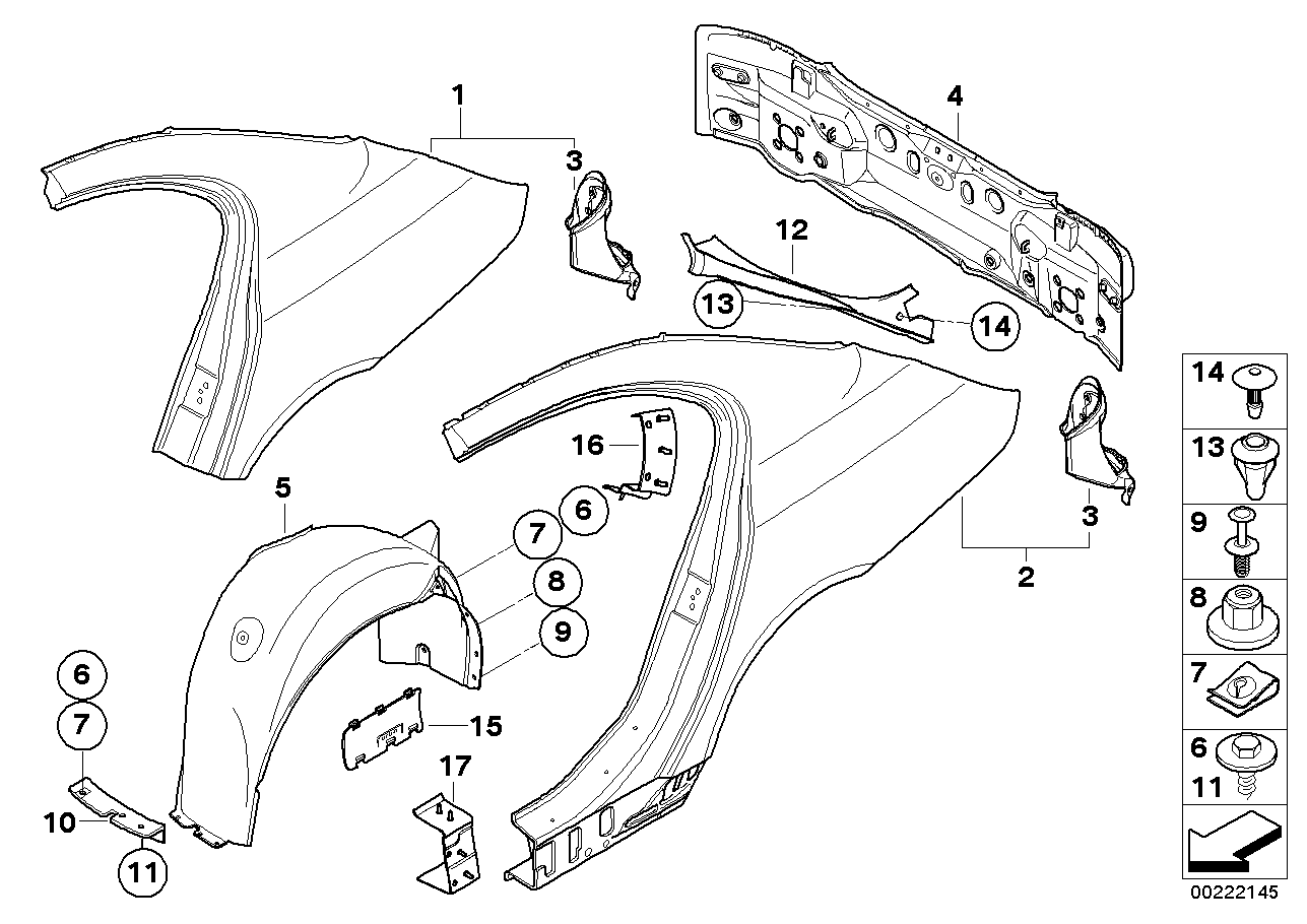 BMW 51717124407 Cover, Water Gutter, Rear, Left