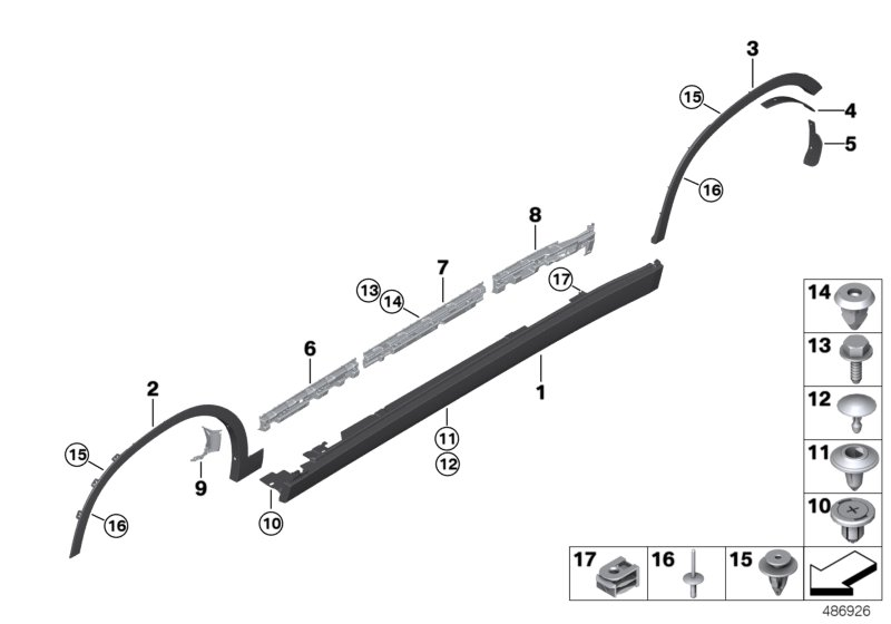 BMW 51778499654 RIGHT DOOR SILL COVER