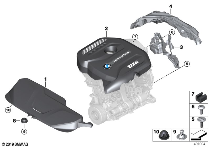 BMW 11148607141 Acoustic Cover Rear