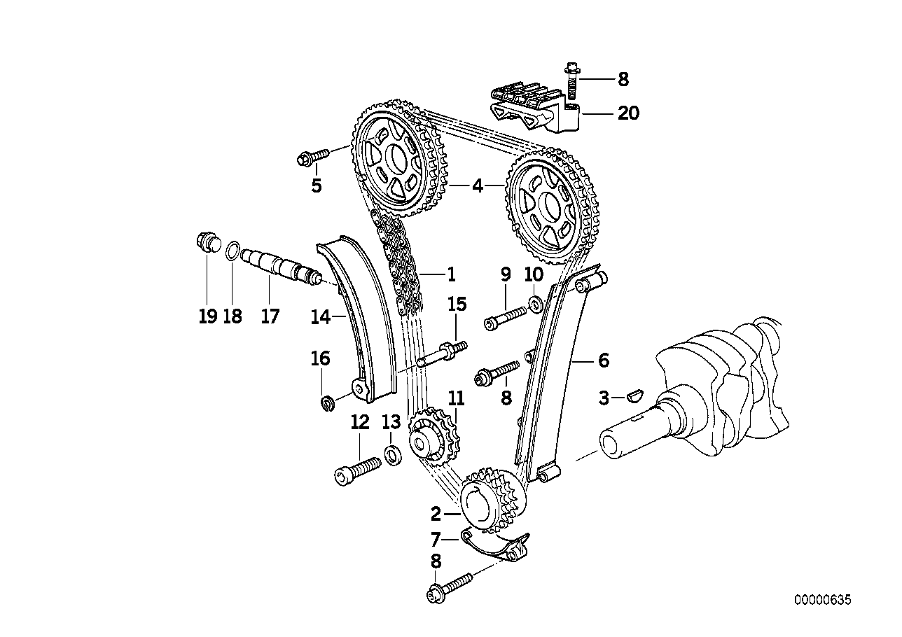 BMW 11311727148 Timing Chain Guide Rail