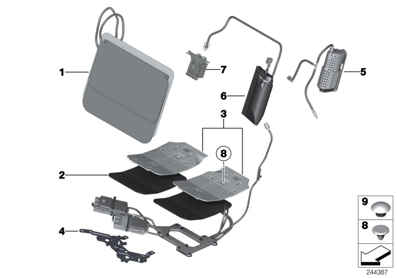 BMW 52108264059 Clip, Attachment Position