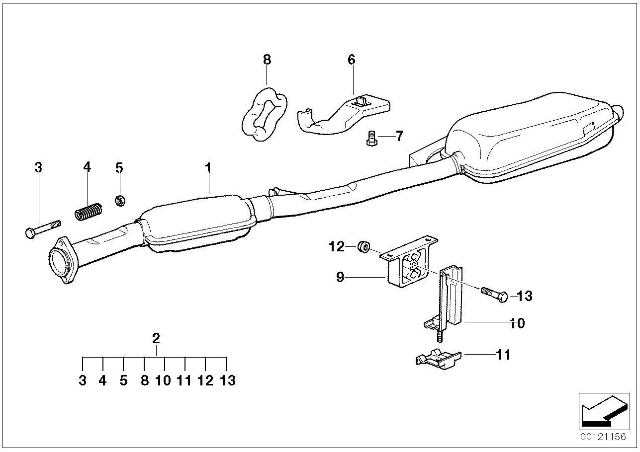 BMW 18211723779 Bracket Exhaust, Rear